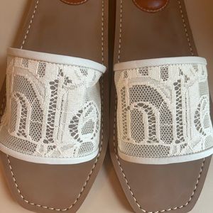 Chloe Lace Woody Slide SZ 38